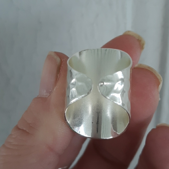 Pink Titanium Druzy Silver Plated Adjustable Ring. - Picture 8 of 8